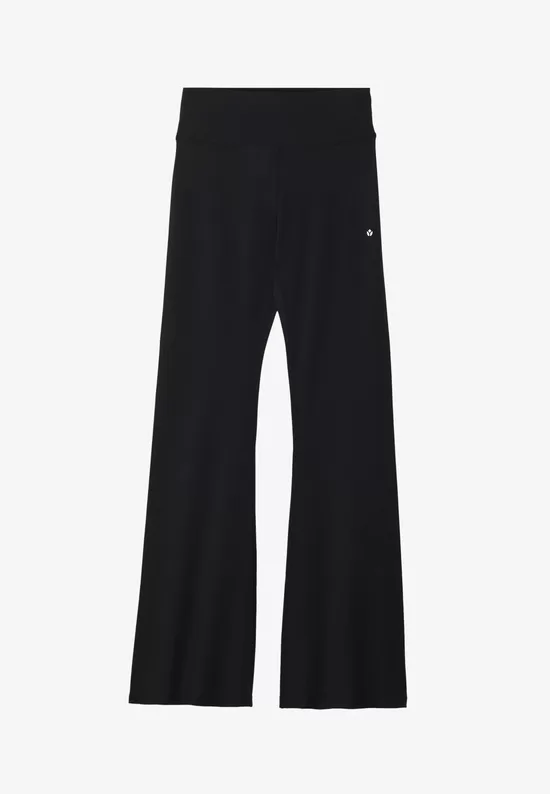 Even&Odd active ESSENTIAL HIGH RISE FLARED LEGGINGS - Legingi - black